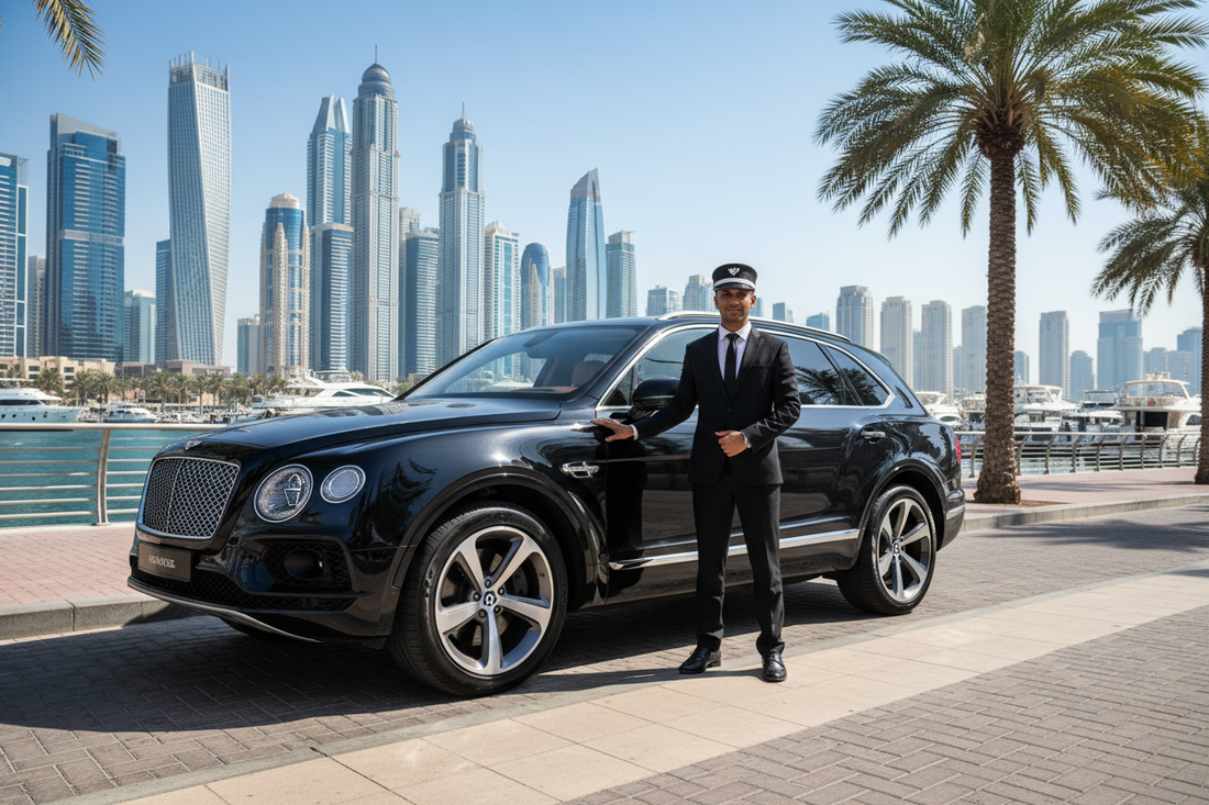 Luxury Car Hire with Professional Driver in Dubai Marina, UAE