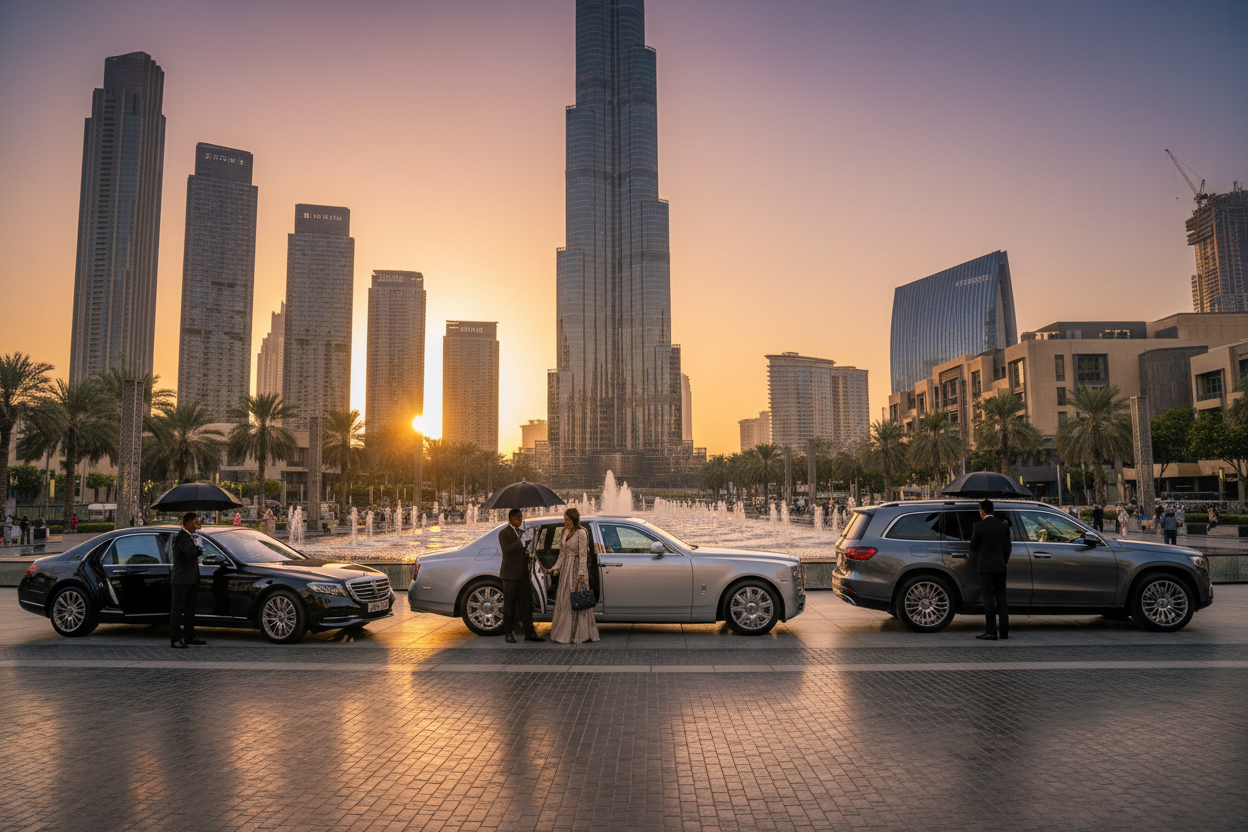 Luxury Car Hire With Driver in Downtown Dubai, UAE