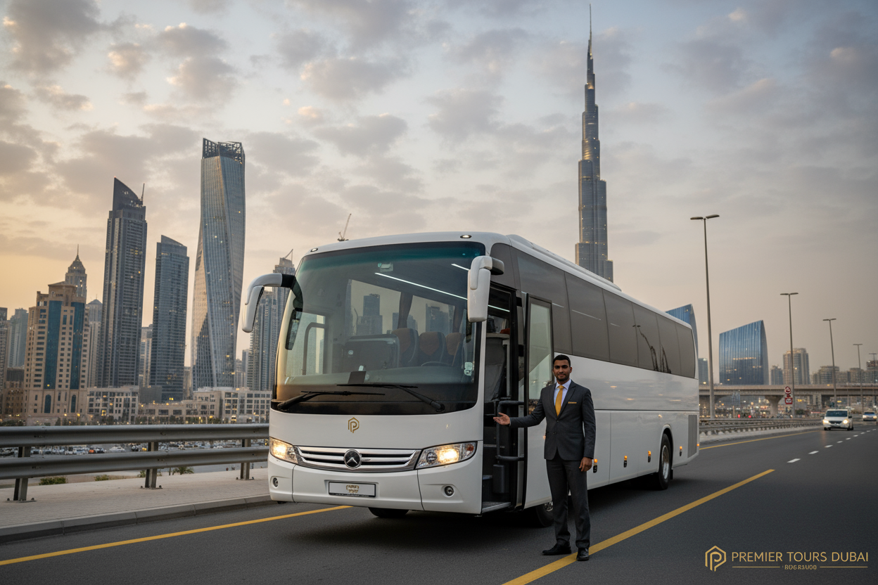 35 Seater Bus with Chauffeur in Dubai – Group Transport Rental