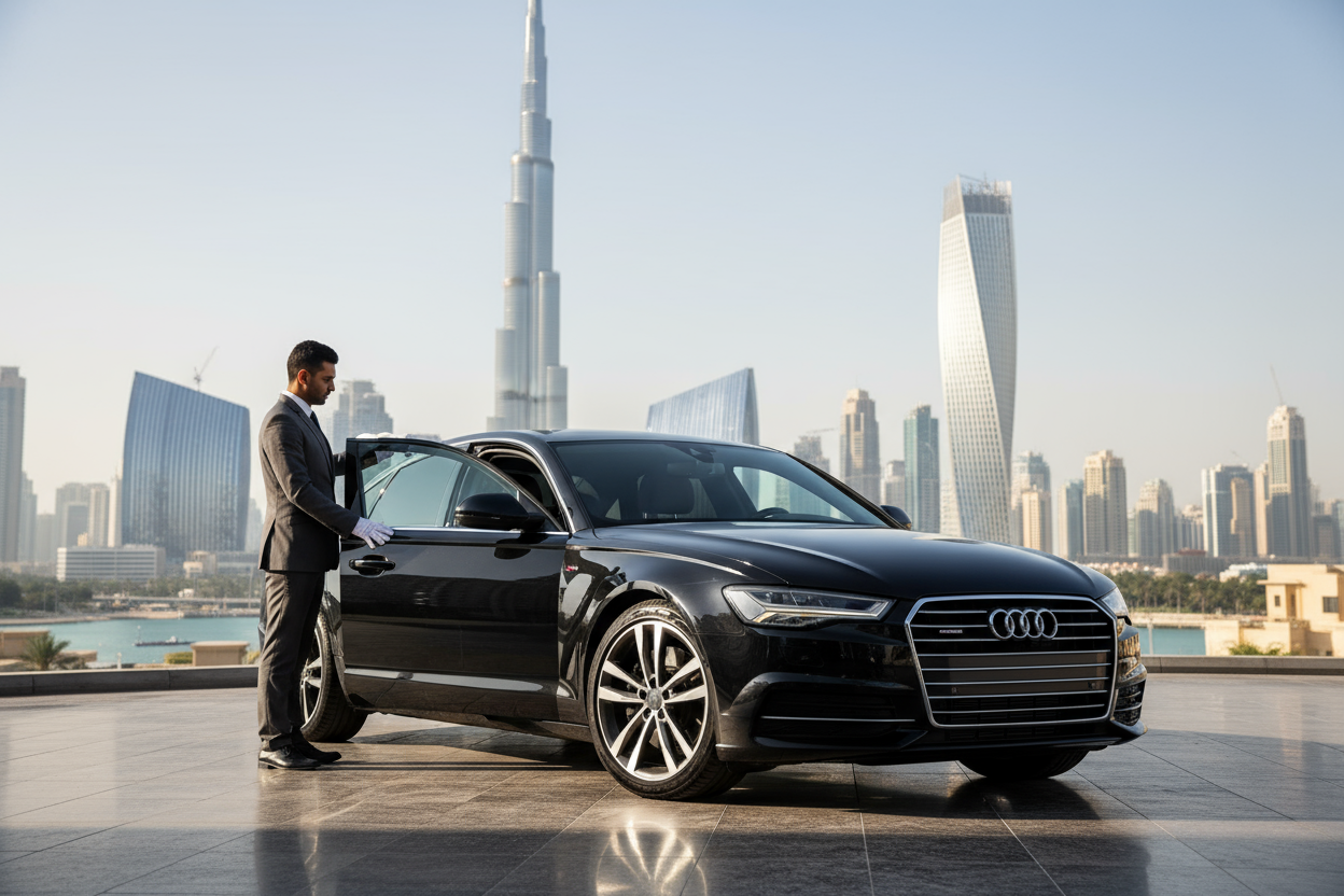 Audi A6 with Chauffeur in Dubai – Luxury Sedan Rental
