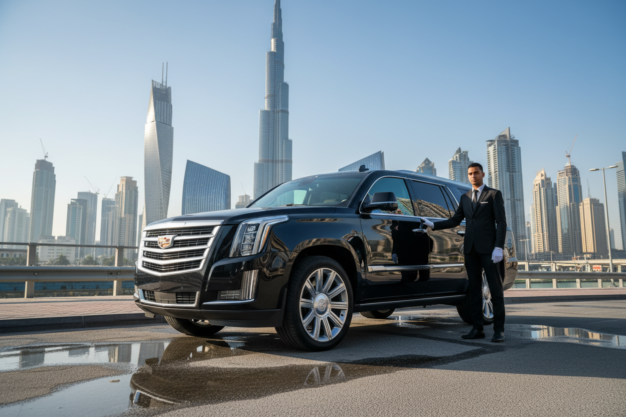 Cadillac Escalade with Chauffeur in Dubai – Luxury SUV Rental