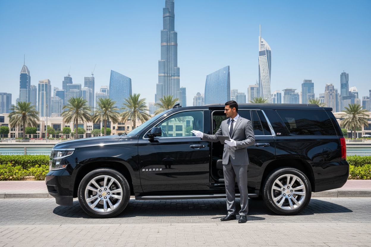 Chevrolet Tahoe with Chauffeur in Dubai – Luxury SUV Rental