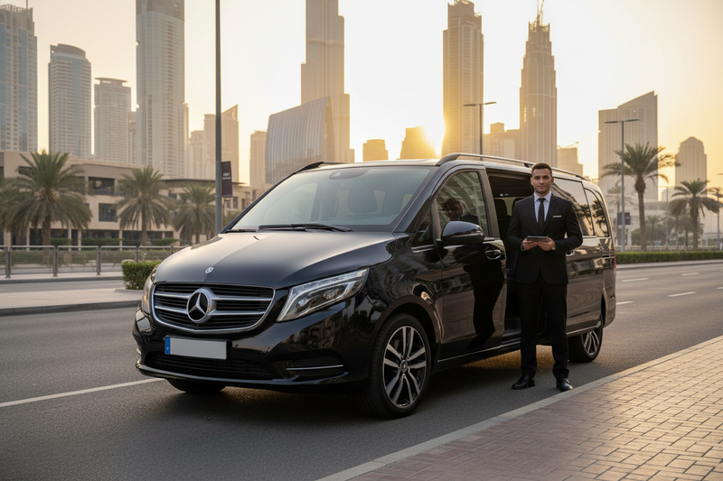 Mercedes Vito V-Class chauffeur service in Dubai by Bingo Tours
